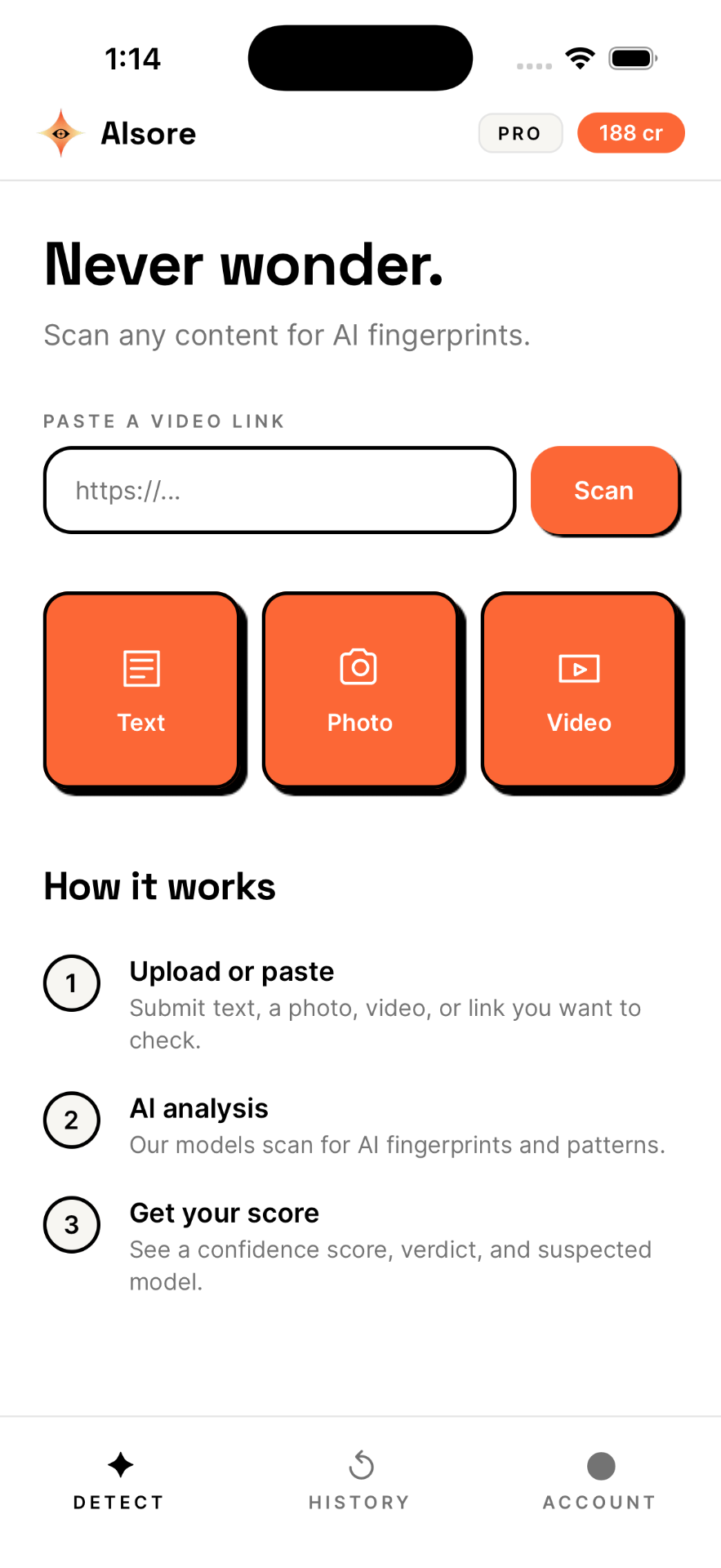AIsore app screenshot