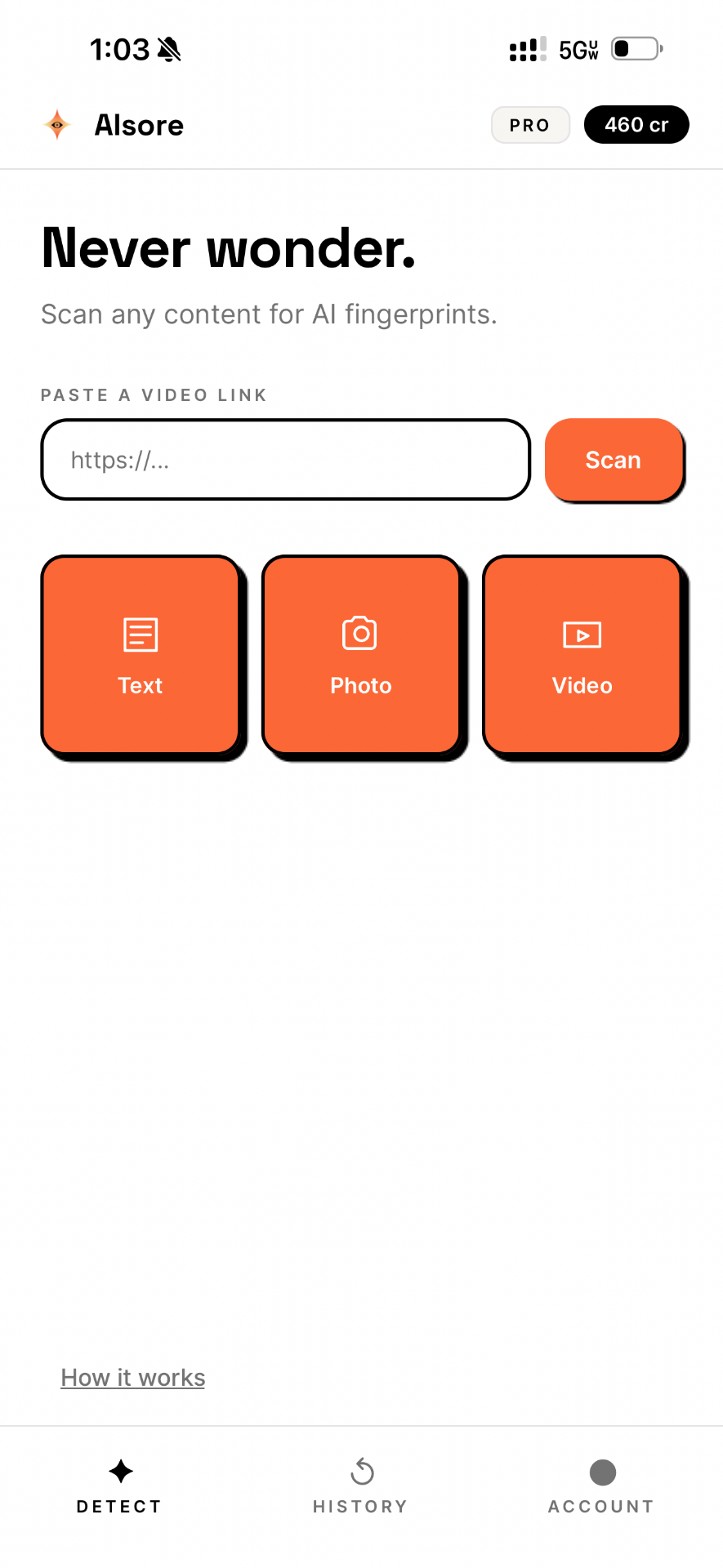 AIsore app screenshot